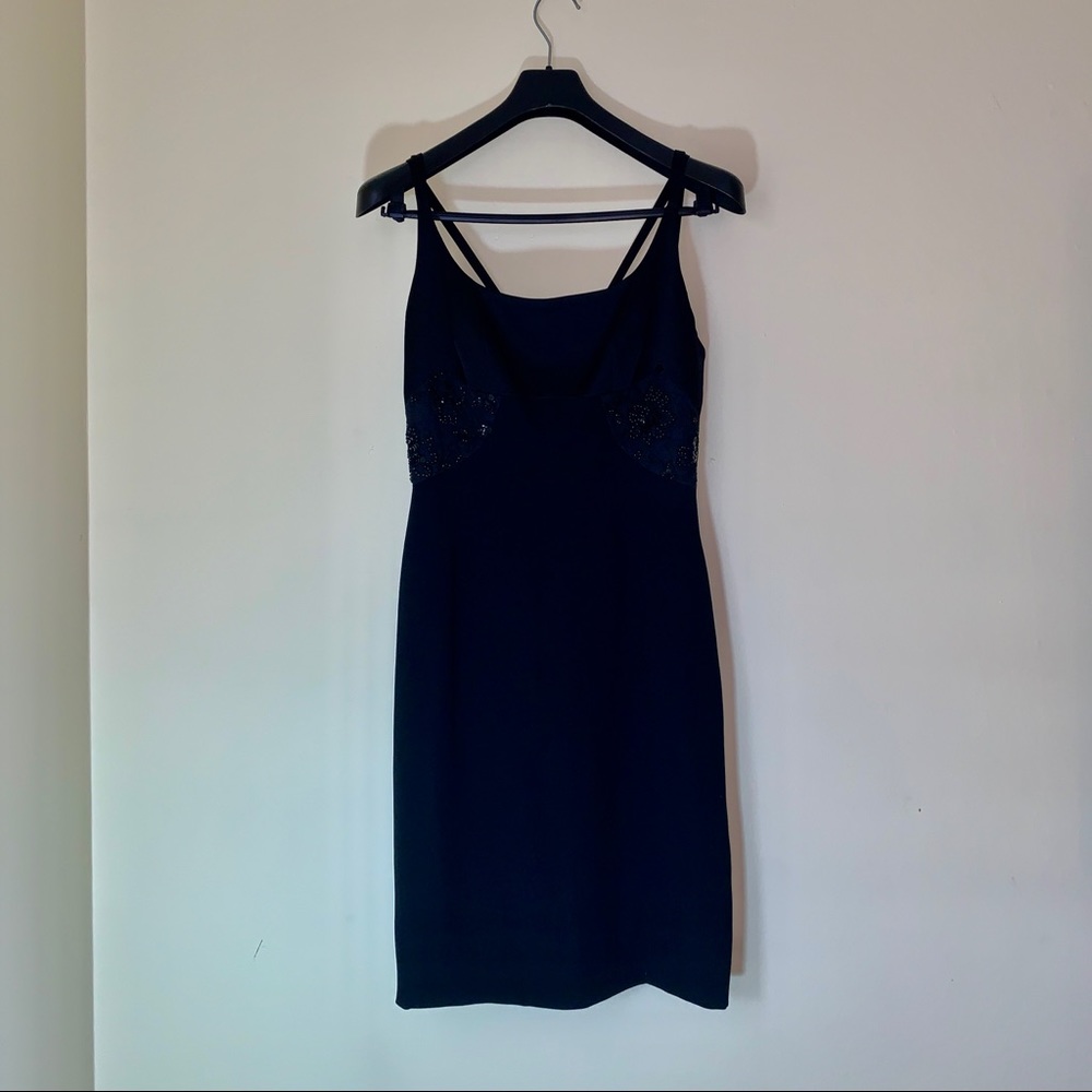 Travilla black beaded dress with jacket